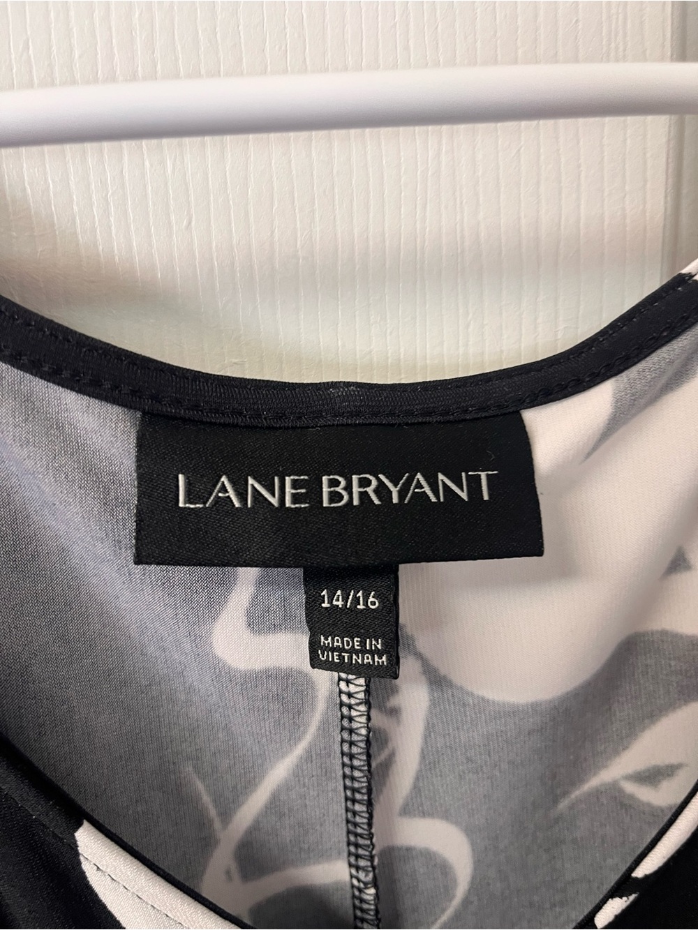 Lane Bryant Black & White Floral A-Line Midi Dress Layered sleeves - Picture 3 of 3